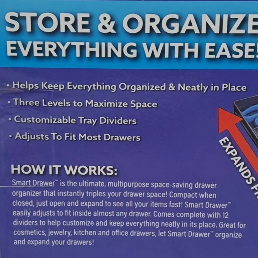 Smart‎ Drawer Organizer for Standard Drawers- Expanding Multi-level  NIB